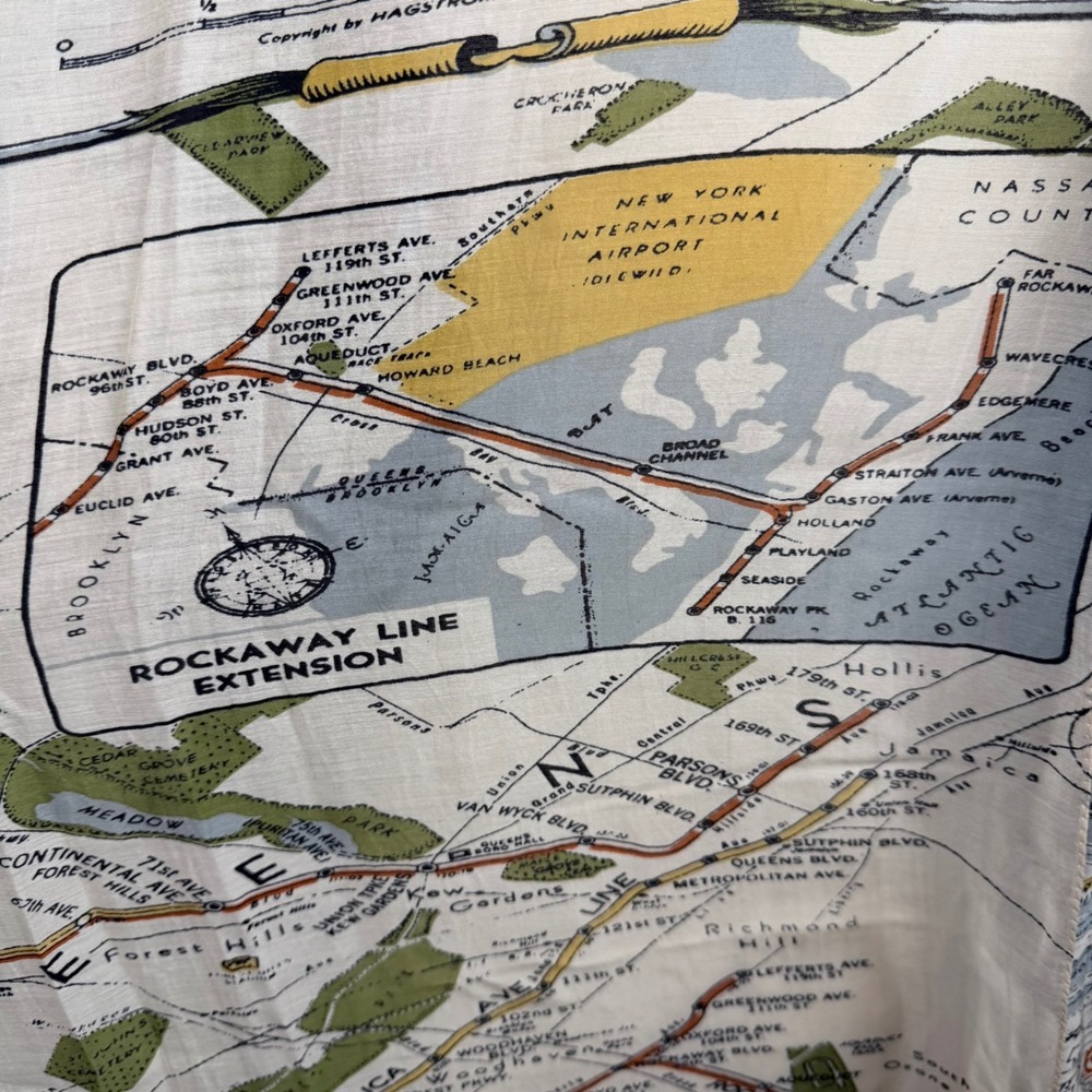 One Hundred Stars Scarf Wrap Womens New York City Subway Street Map Lightweight - Picture 10 of 10